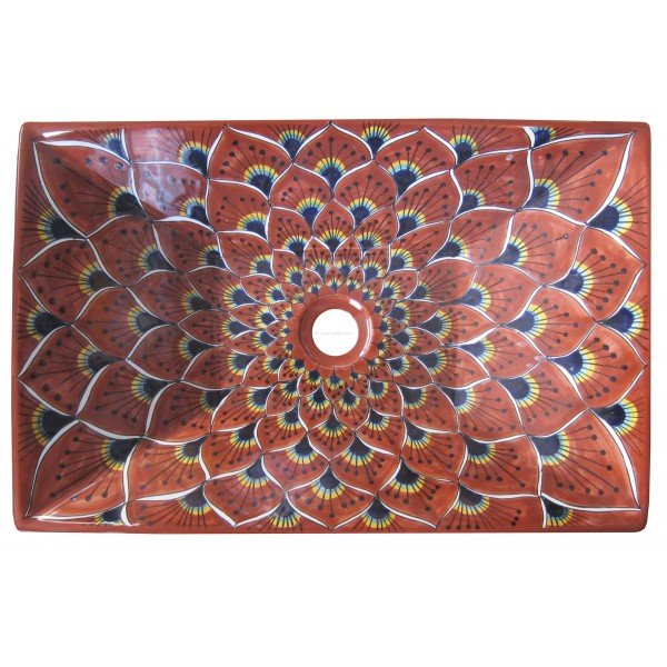 Mexican Talavera Vessel Rectangular Sink VSR11